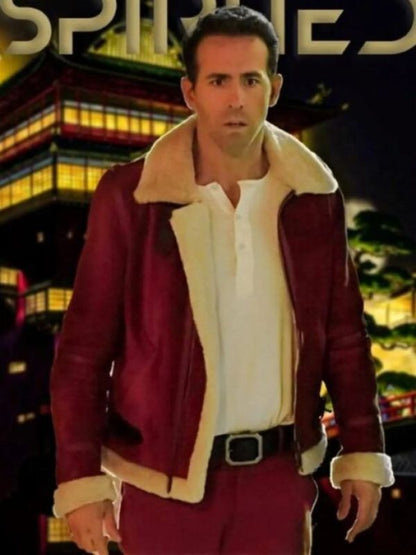 Spirited Clint Briggs Red Shearling Jacket