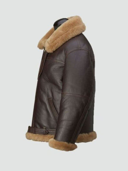 Men's RAF Brown Shearling Leather Jacket