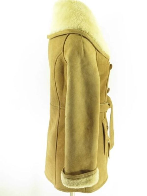 Vintage 80s Deadstock Brown French Creek Shearling Overcoat