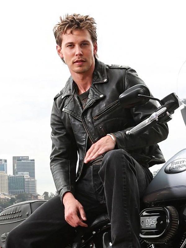 Austin Butler The Bikeriders Black Leather Jacket