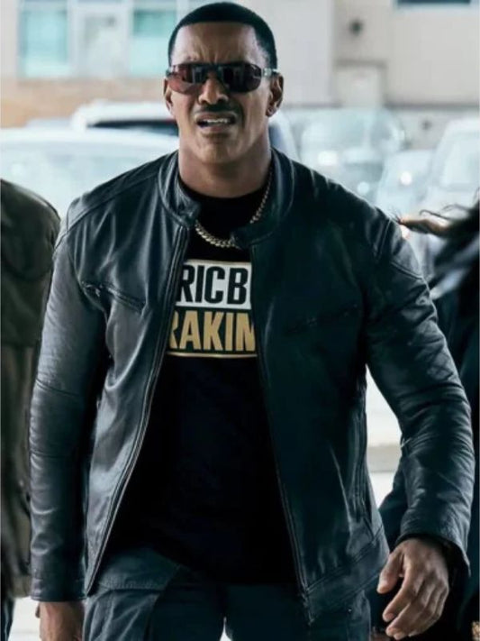 Veste en cuir noir Laz Alonso de The Boys S04