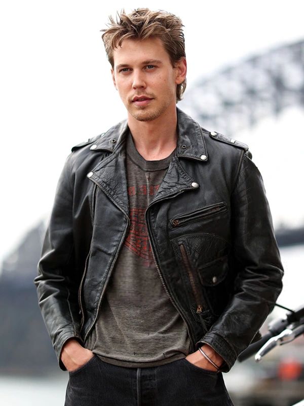 Austin Butler The Bikeriders Black Leather Jacket