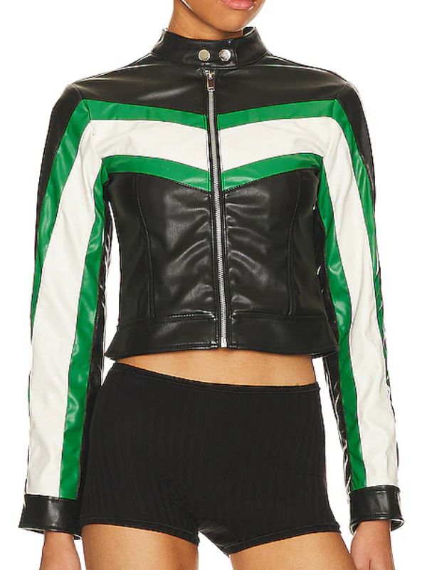 School Spirits S02 Rainbow Wedell Striped Leather Jacket