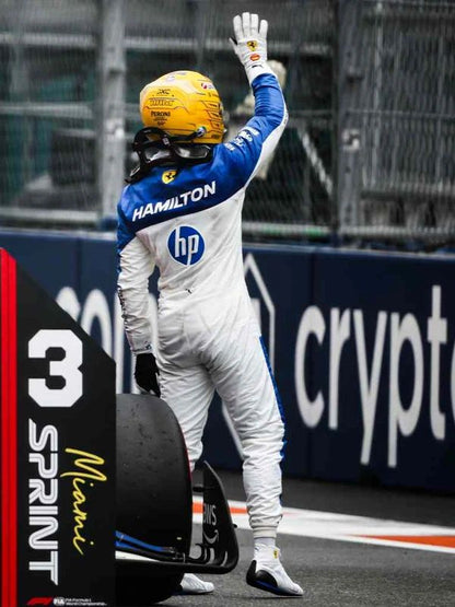 Scuderia Ferrari 2025 F1 Miami GP Racing Suit White Blue