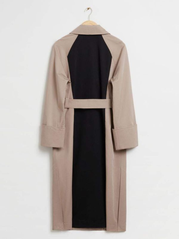 Selena Gomez Two Tone Trench Coat