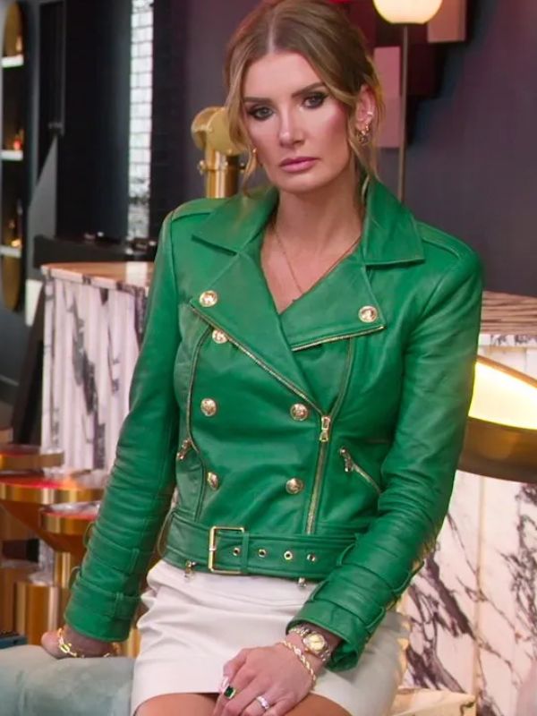 Selling Sunset Nicole Young Green Leather Jacket