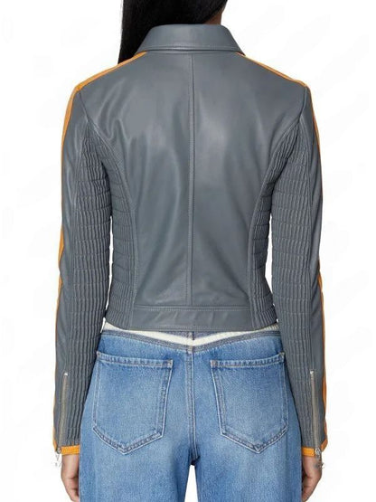 Selling Sunset S06 Grey Leather Jacket