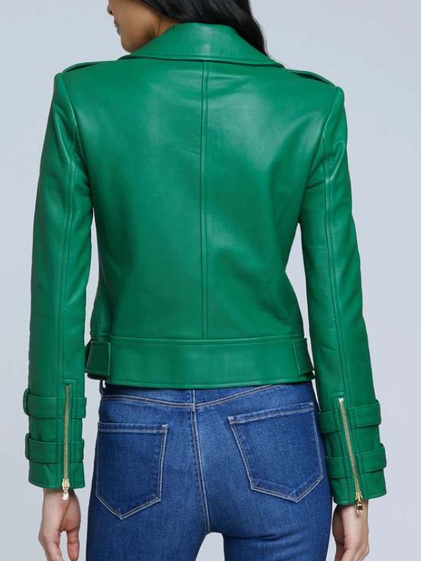 Selling Sunset S08 Green Biker Jacket