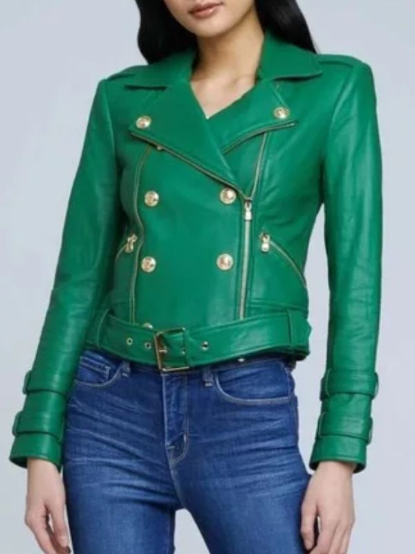 Selling Sunset S08 Green Leather Jacket