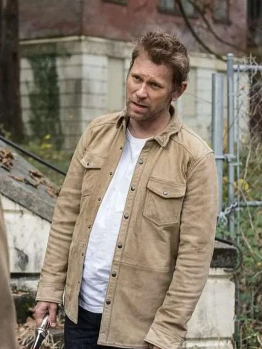 Supernatural Mark Pellegrino Beige Suede Jacket