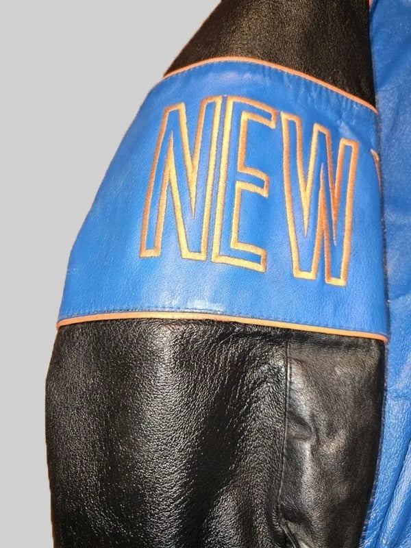 Timothee Chalamet Knicks Vintage Leather Jacket