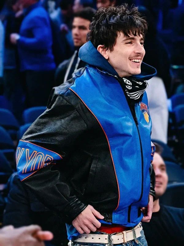 Timothee Chalamet New York Knicks Vintage Leather Jacket