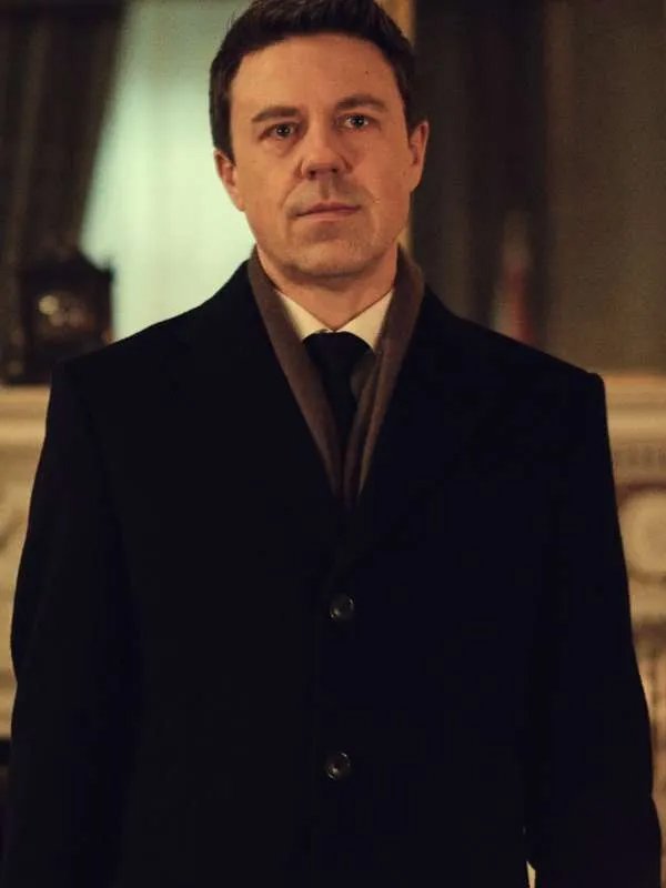 Andrew Buchan Black Doves 2024 Black Coat