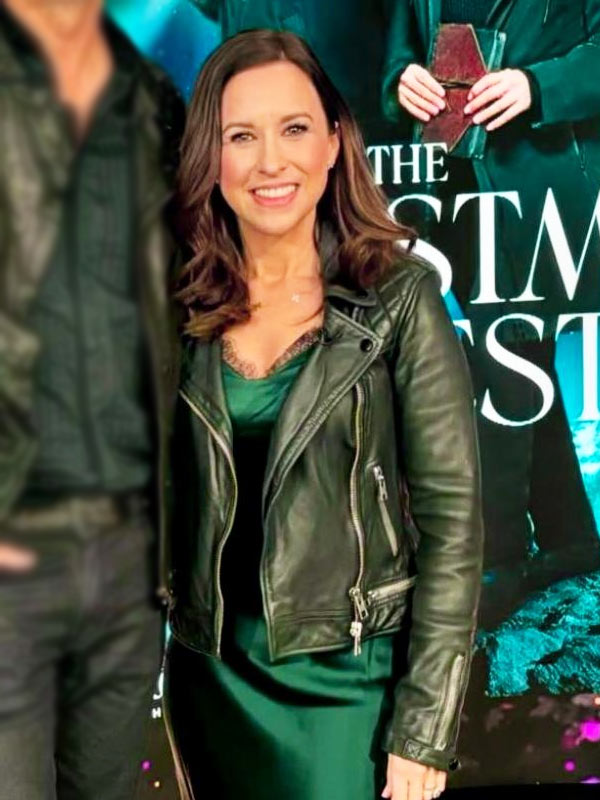 The Christmas Quest 2024 Lacey Chabert Leather Jacket