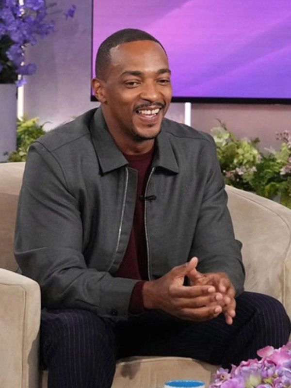 The Jennifer Hudson Show 2025 Anthony Mackie Grey Jacket