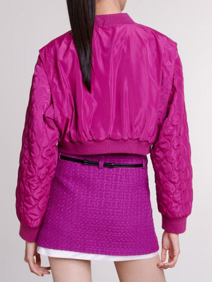 The Irrational 2025 Pink Cropped Bomber Jacket