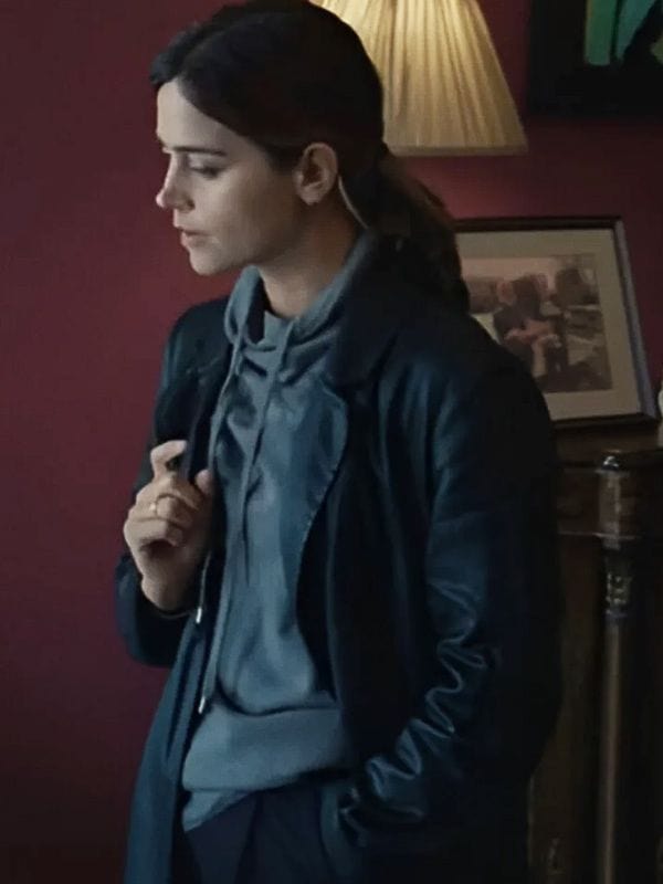 The Jetty 2024 Jenna Coleman Black Leather Coat
