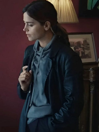 The Jetty 2024 Jenna Coleman Black Leather Coat