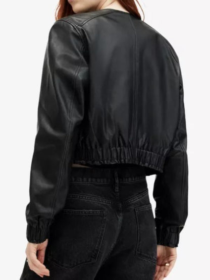 The Rookie 2025 Black Leather Bomber Jacket