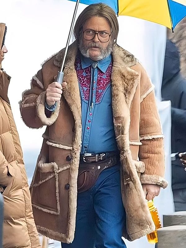 The Umbrella Academy Nick Offerman Shearling Leather Coat