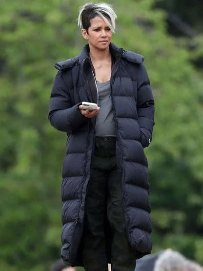 The Union 2024 Halle Berry Black Puffer Coat