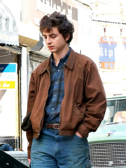 Timothée Chalamet Brown Cotton Jacket