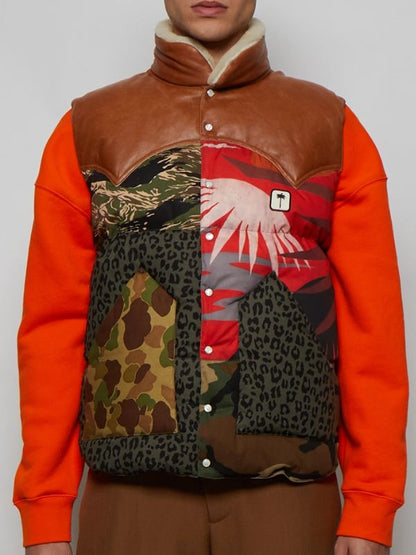 Timothy Simons Patchwork Printed Puffer Vest