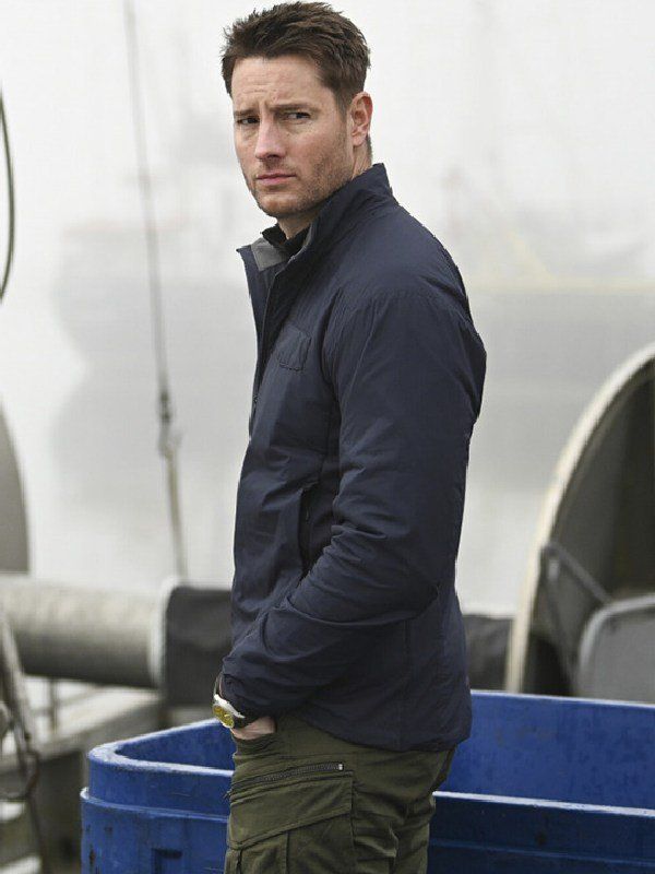 Tracker 2024 Justin Hartley Blue Parachute Jacket