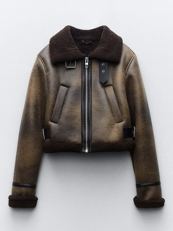 Tracker Sofia Pernas Brown Shearling Jacket