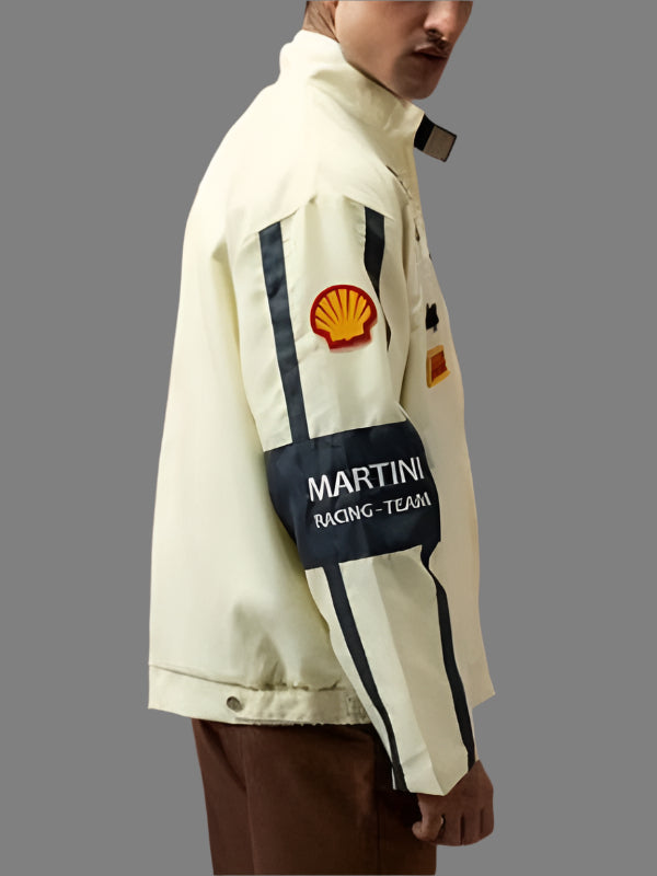Unisex Apex Racer Beige & Grey Racer Jacket