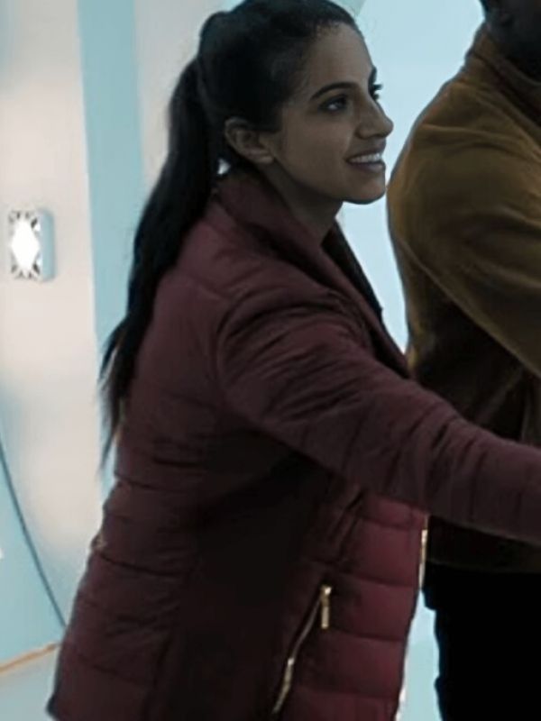 Mandip Gill Maroon Puffer Jacket