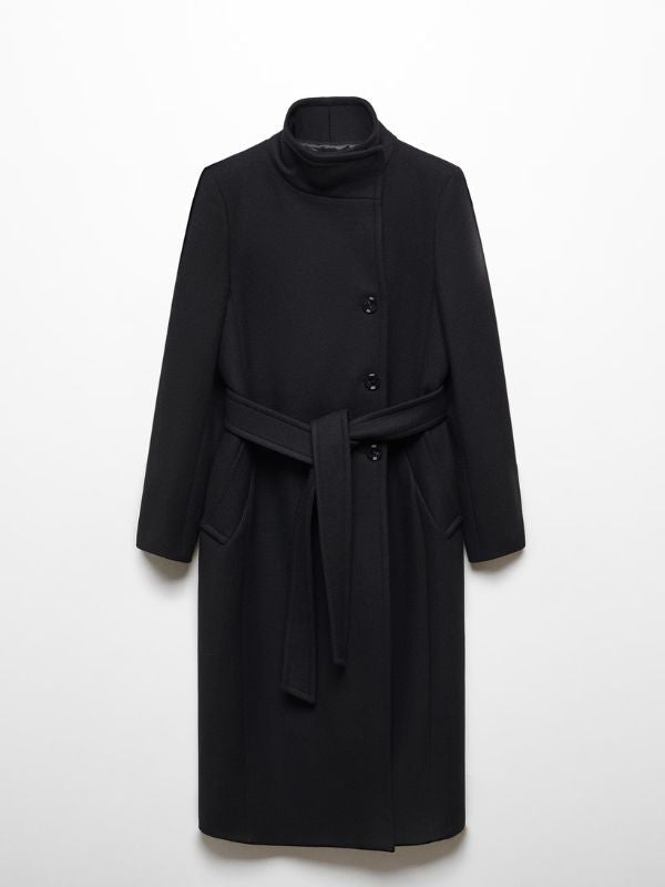 Evelyn Mayor of Kingstown Black Wool Coat