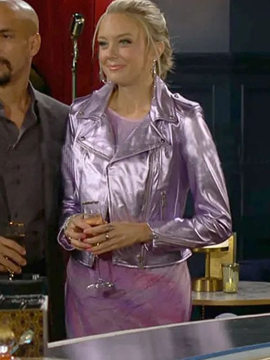 Melissa Ordway Purple Leather Jacket