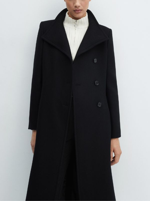 Evelyn Mayor of Kingstown Black Wool Coat