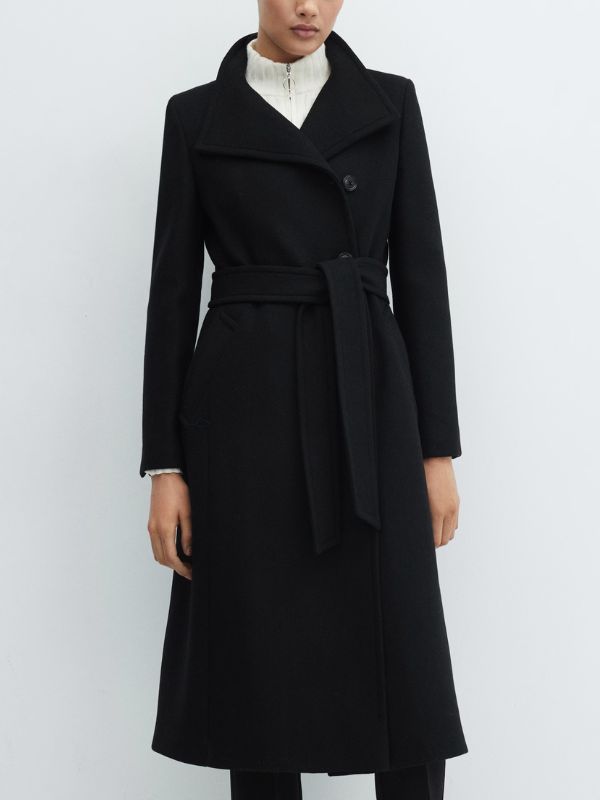 Evelyn Mayor of Kingstown Black Wool Coat