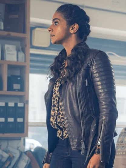 Mandip Gill Black Leather Jacket