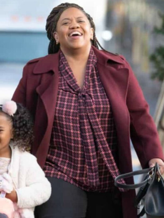 Greys Anatomy Miranda Bailey Burgundy Coat