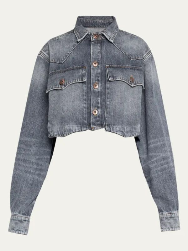 Vanessa Grey Cropped Denim Jacket