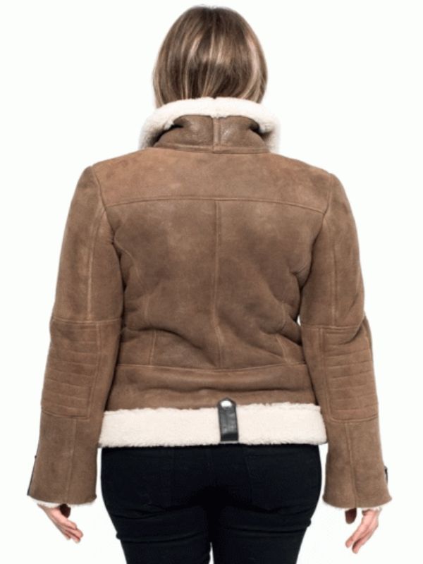 Virgin River Shearling Brown Suede Leather Jacket