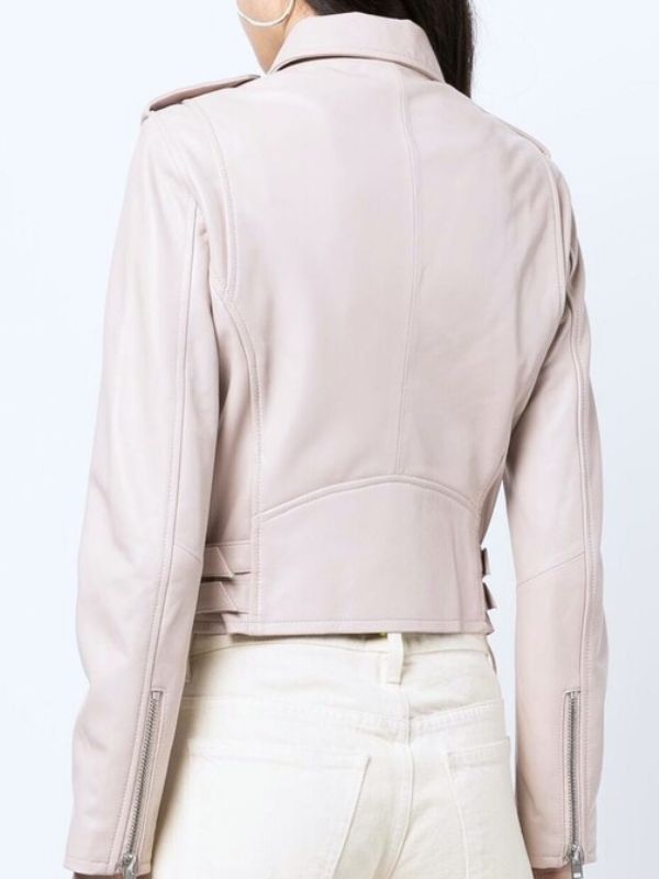 Wild Cards S01 White Leather Biker Jacket