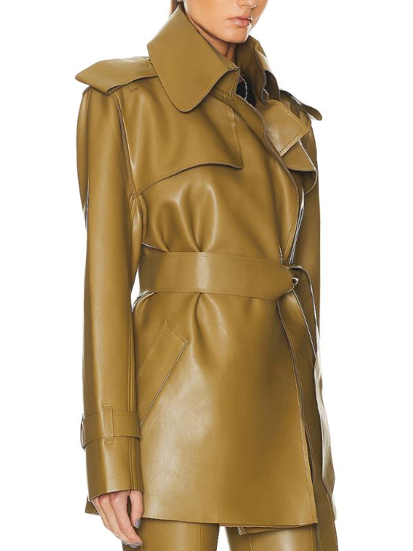 Will Trent S03 Faith Mustard Leather Coat