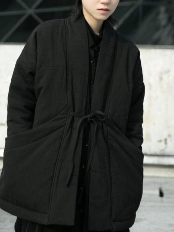 Women's Black Padded Oversized Cotton Jacket 