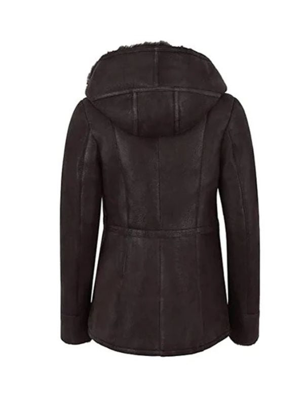 Women's Hooded Fur Shearling Long Jacket