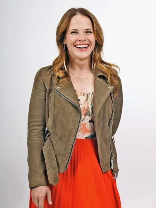 A Cherry Pie Christmas Katie Leclerc Suede Leather Jacket
