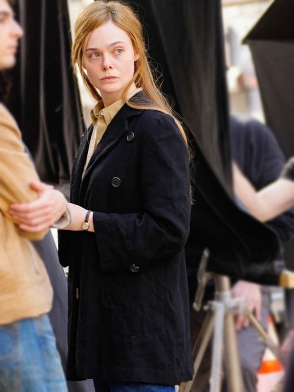 A Complete Unknown Elle Fanning Black Coat Sylvie Russo A Complete Unknown Elle Fanning Black Coat