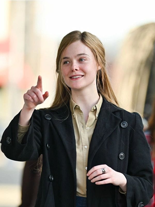 A Complete Unknown Elle Fanning Black Coat Sylvie Russo A Complete Unknown Elle Fanning Black Coat