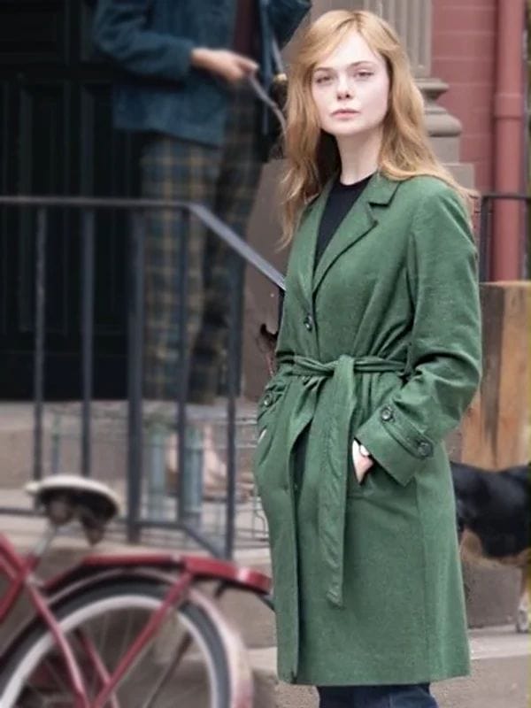 A Complete Unknown Elle Fanning Green Coat Sylvie Russo A Complete Unknown Elle Fanning Green Coat