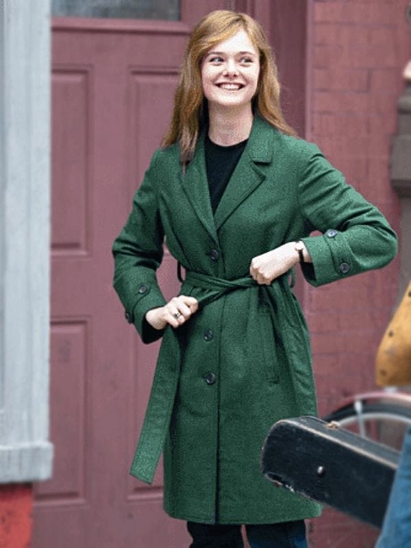 A Complete Unknown Elle Fanning Green Coat Sylvie Russo A Complete Unknown Elle Fanning Green Coat