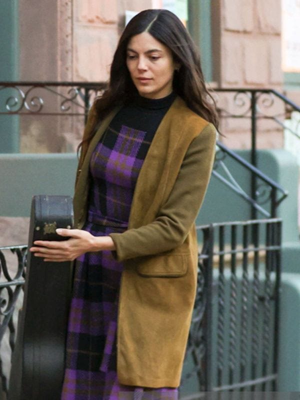 A Complete Unknown Monica Barbaro Brown Suede Coat Joan Baez A Complete Unknown Monica Barbaro Brown Suede Coat