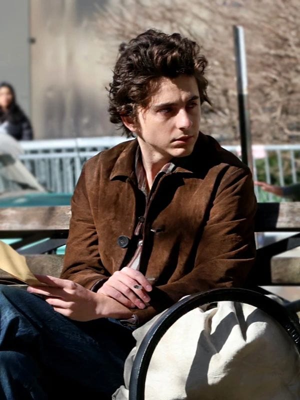 Bob Dylan A Complete Unknown Timothée Chalamet Brown Jacket